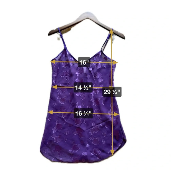 Vintage Lingerie Floral Sheer Nightie Slip Dress Petra Fashions Small Purple - Picture 9 of 9